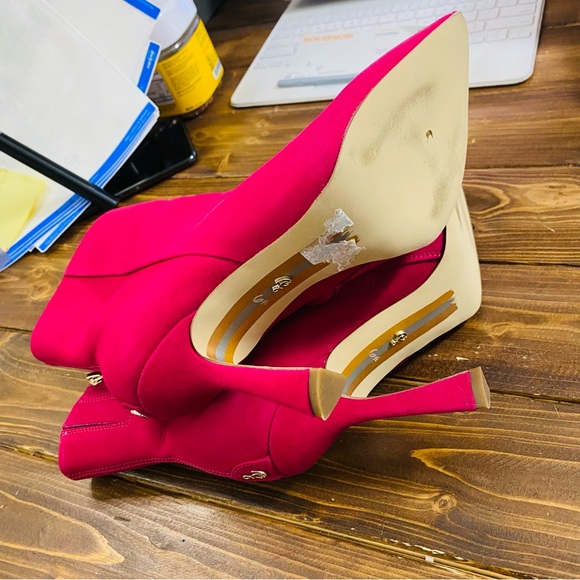 Sam Edelman Hot Pink Dollcore Genuine Leather Suede Pointed Toe Heeled Booties - Picture 5 of 12